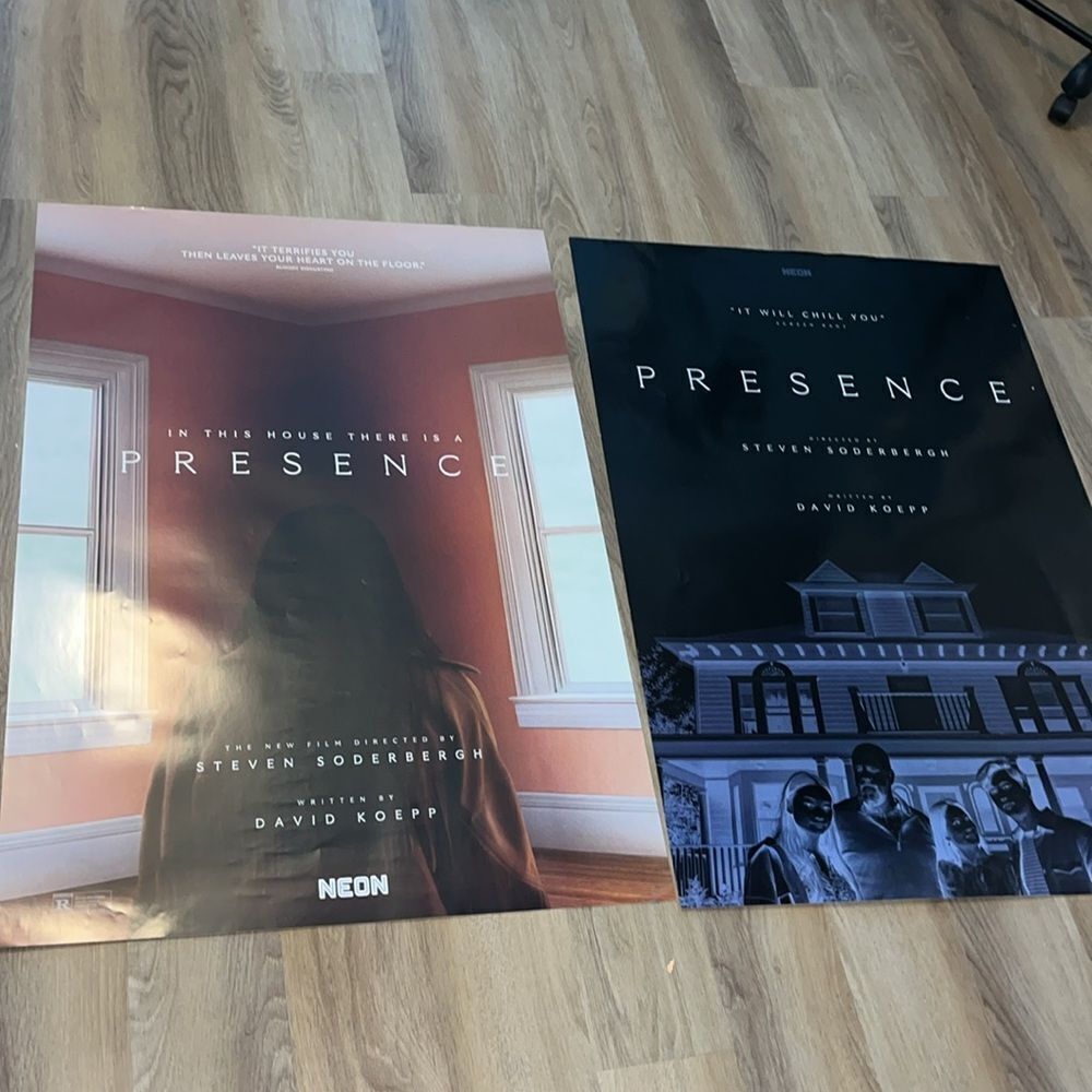 (2) Scary Horror PRESENCE Theatre Movie poster award winning film Double sided